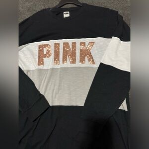 Vs pink long sleeve bling tee